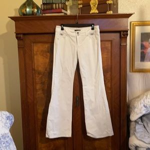 White House Black Market white flare jeans